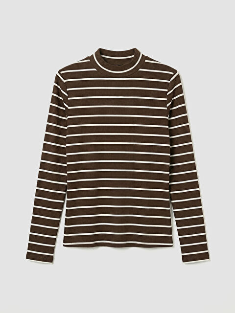 LCW Modest Dik Yaka Çizgili Kadın Body - S6L449Z8-LFC