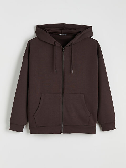 LCW Modest Oversize Soft Touch Kadın Fermuarlı Sweatshirt - S6L508Z8-HMK