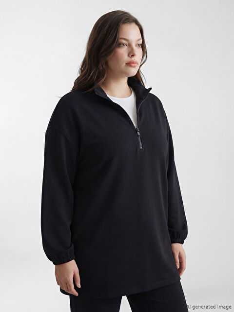 LCW Modest Soft Touch Oversize Kadın Sweatshirt Tunik - S6L509Z8-CVL