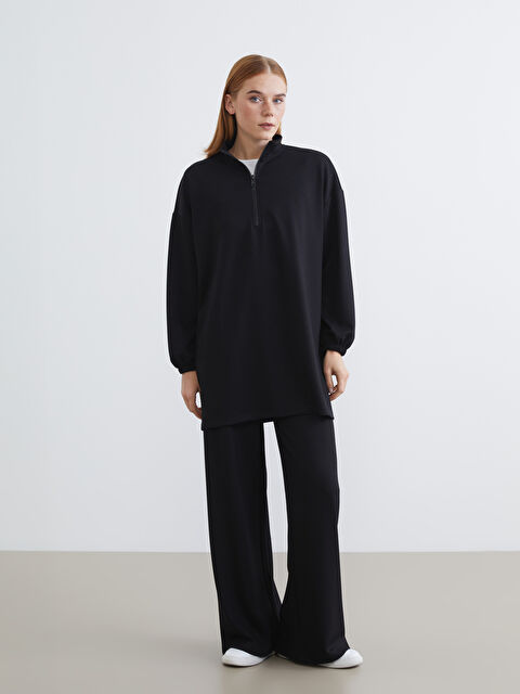 LCW Modest Beli Lastikli Geniş Paça Kadın Eşofman Altı	 - S6L510Z8-CVL