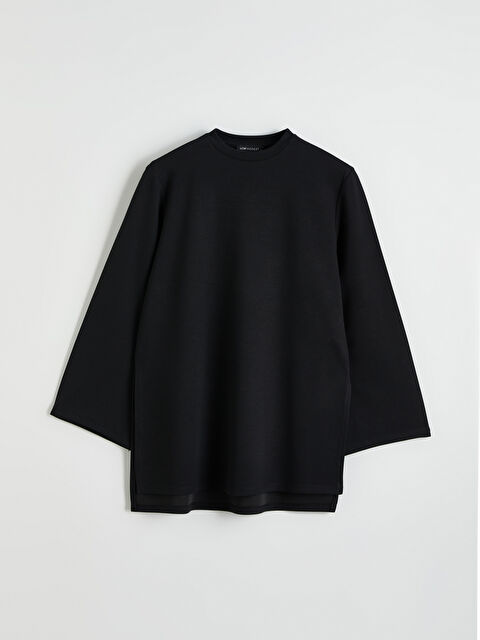 LCW Modest Bisiklet Yaka Oversize Kadın Sweatshirt Tunik - S6L511Z8-CVL