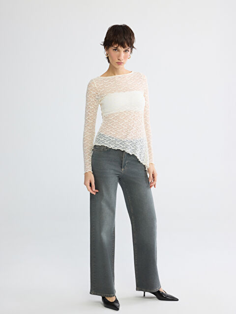 LCW Jeans Wideleg Kadın Jean Pantolon - S6L528Z8-GRD