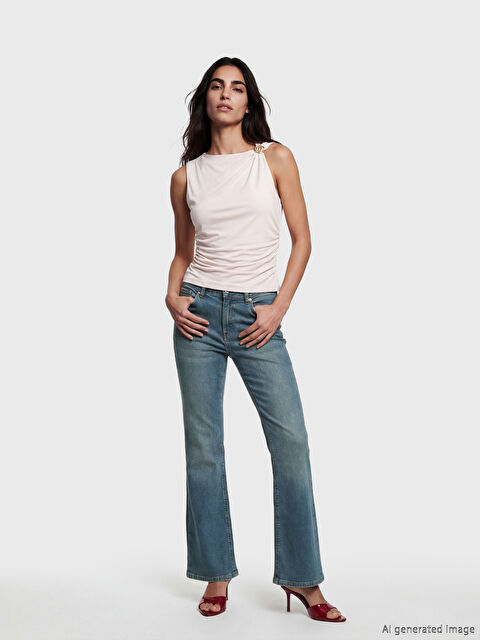 LCW Jeans Yüksek Bel Flare Kadın Jean Pantolon - S6L537Z8-507