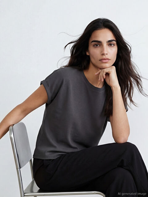 LCW Vision Frau ANTHRAZIT T-shirt