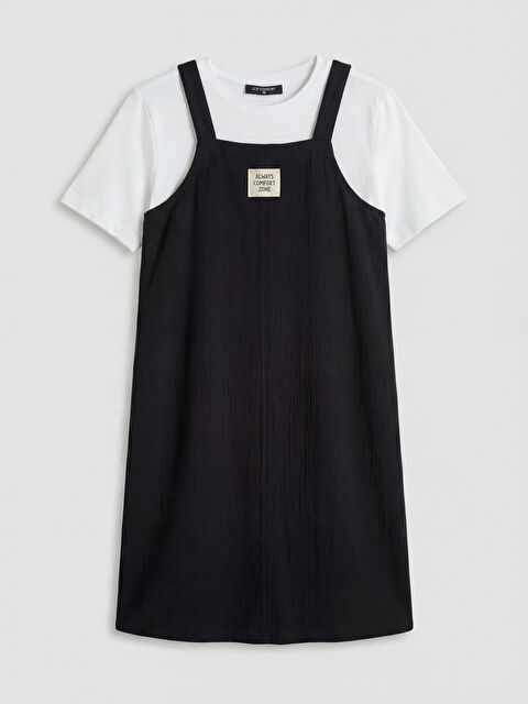 LCW Comfort Baskılı Müslin Elbise ve Tişört - S6L579Z8-CVL