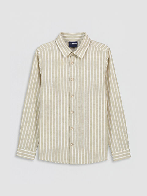 LCW Kids Çizgili Keten Karışımlı Erkek Çocuk Gömlek - S6L585Z4-LGD