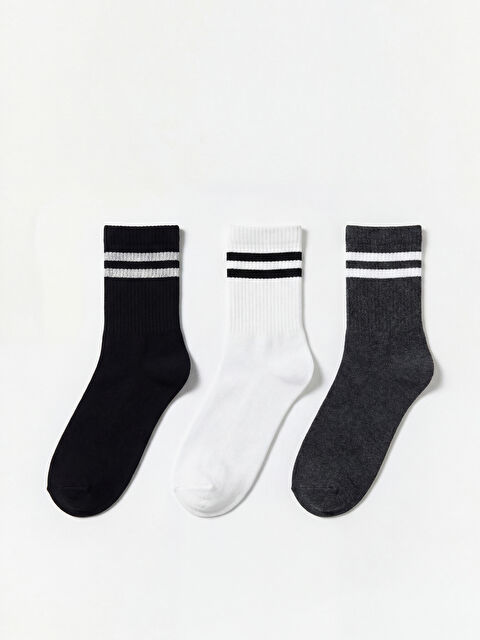 LCW ECO Çizgili Erkek Soket Çorap 3'lü - S6L587Z8-L8N