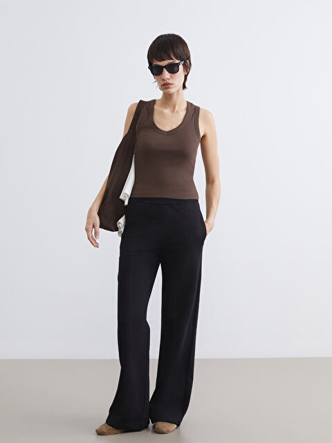 LCW Vision Beli Lastikli Geniş Paça Kadın Eşofman Altı - S6L596Z8-CVL