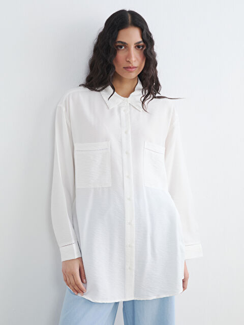 LCW Modest Woman ECRU Shirt Tunic
