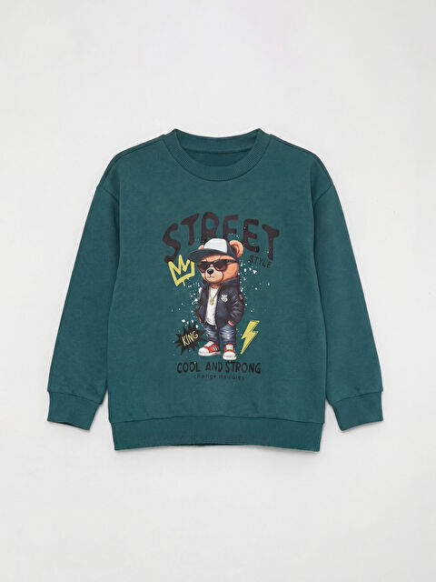 LCW Kids Bisiklet Yaka Baskılı Erkek Çocuk Sweatshirt - S6L605Z1-HHE