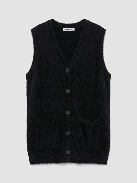 LCW Grace V Yaka Kadın Triko Yelek	 - S6L665Z8-CVL