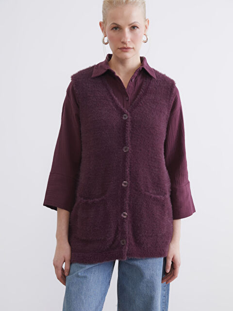 LCW Grace V Yaka Kadın Triko Yelek	 - S6L665Z8-D2D