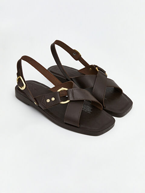 LCW STEPS Deri Görünümlü Kadın Sandalet  - S6L670Z8-D7V