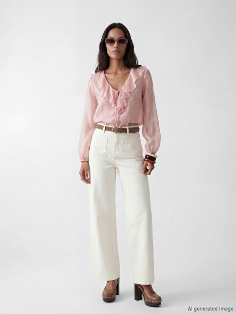 LCWAIKIKI Classic Wideleg Kadın Jean Pantolon - S6L697Z8-Q6K