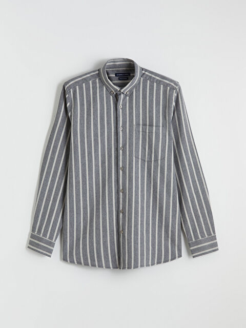 LCWAIKIKI Classic Regular Fit Çizgili Erkek Armürlü Gömlek - S6L700Z8-LFY