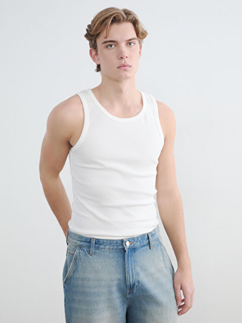 XSIDE U Yaka Erkek Kolsuz Tişört - S6L706Z8-R9J