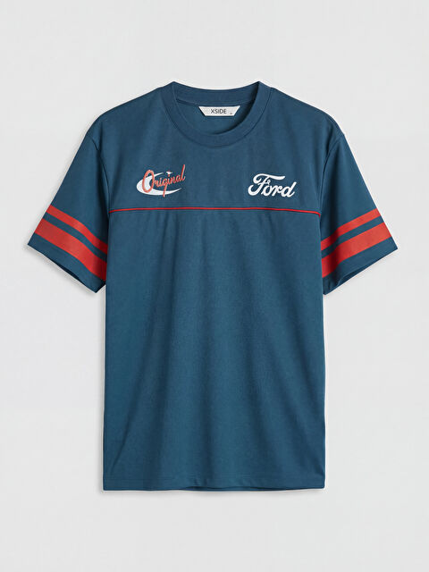XSIDE Ford Baskılı Bisiklet Yaka Erkek Tişört - S6L709Z8-HKC