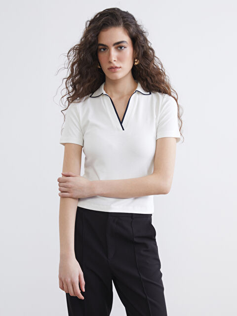 LCW Vision Polo Yaka Kadın Tişört - S6L710Z8-R9J