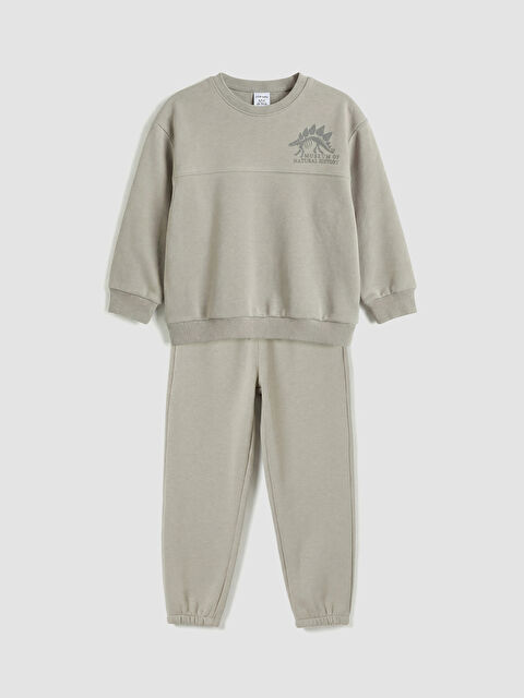 LCW Kids Baskılı Erkek Çocuk Sweatshirt ve Pantolon - S6L716Z1-GE9