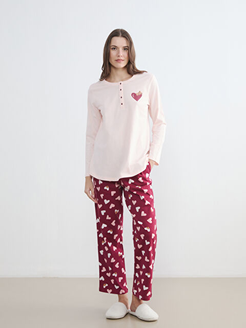 LCW DREAM Kalp Baskılı Hamile Pijama Takım - S6L781Z8-LTR