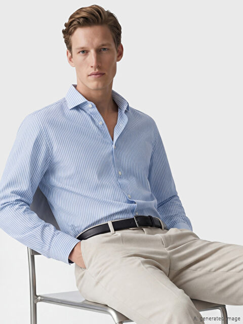 SOUTHBLUE Regular Fit Çizgili Poplin Erkek Gömlek