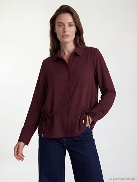 LCW Grace Bağlama Detaylı Büzgülü Kadın Gömlek - S6L823Z8-HQT