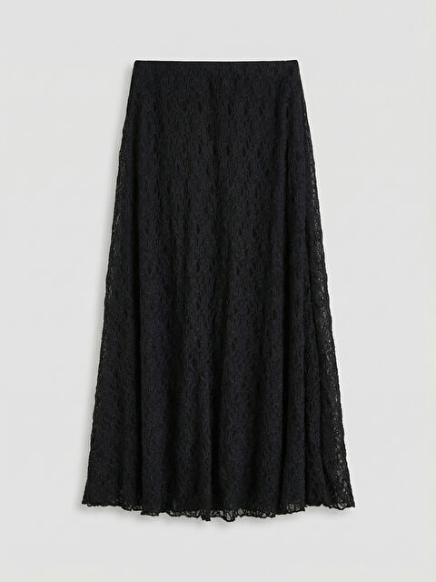 LCW Modest Beli Lastikli Dantelli Etek - S6L838Z8-CVL