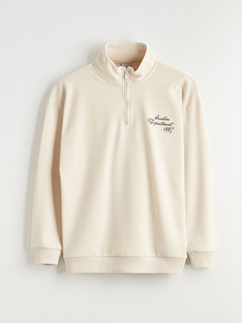 LCW Kids Dik Yaka Baskılı Erkek Çocuk Sweatshirt - S6L877Z4-FT0