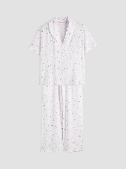 LCW DREAM Dantelli Gömlek Yaka Kadın Pijama Takım - S6L889Z8-LRA