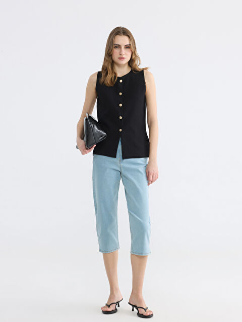 LCWAIKIKI Classic Yüksek Bel Slim Fit Kadın Jean Kapri