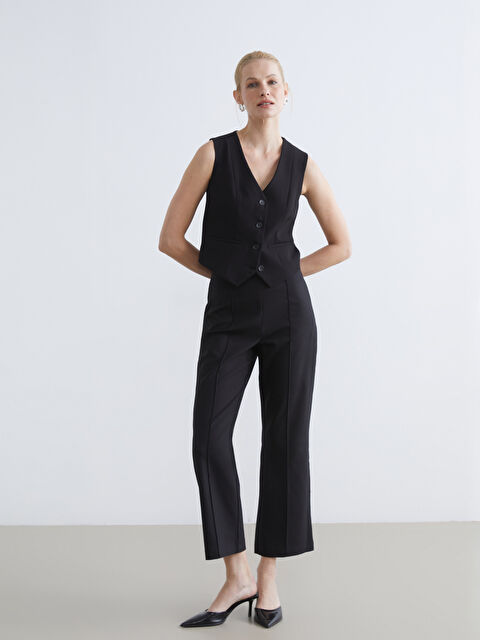 LCWAIKIKI Classic Beli Fermuarlı Dikiş Detaylı Kadın Pantolon - S6L984Z8-CVL