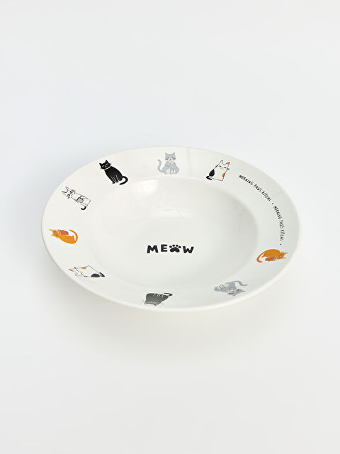 LCW HOME Kedi Baskılı Porselen Makarna Tabağı - S6L986Z8-M0T