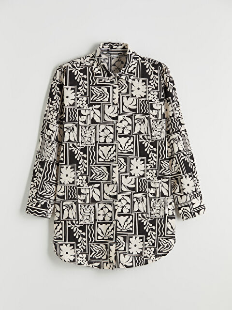 LCW Modest Desenli Oversize Kadın Gömlek Tunik - S6LA02Z8-LQJ