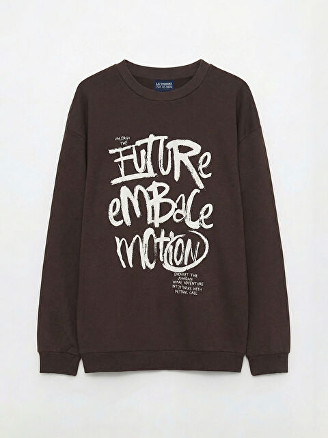 LCW Kids Bisiklet Yaka Baskılı Erkek Çocuk Sweatshirt - S6LA38Z4-HNM