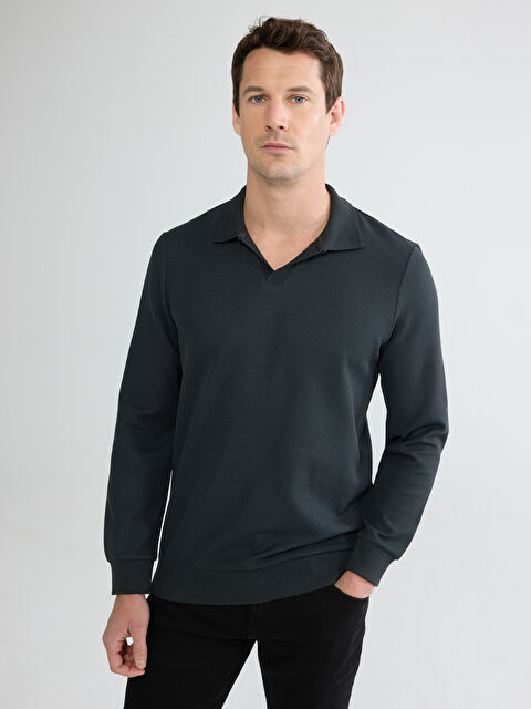 LCWAIKIKI Classic Polo Yaka Erkek Sweatshirt - S6LA46Z8-ZCE