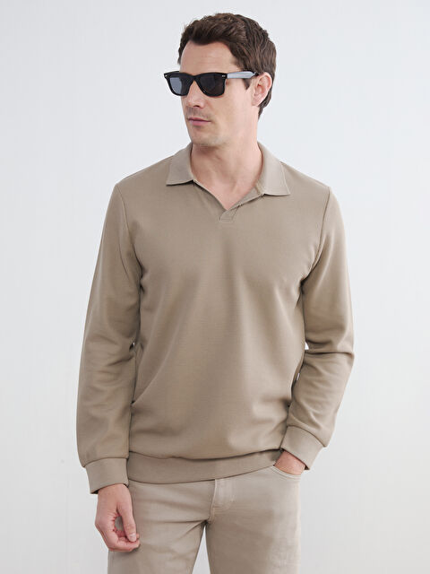 LCWAIKIKI Classic Polo Yaka Erkek Sweatshirt - S6LA46Z8-VW3