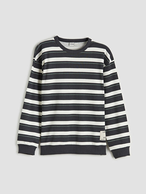 LCW Kids Bisiklet Yaka Çizgili Erkek Çocuk Tişört - S6LA47Z4-LRW