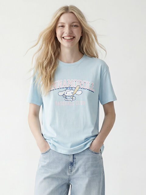 XSIDE Тениска с обло деколте Cinnamoroll с щампа за жени