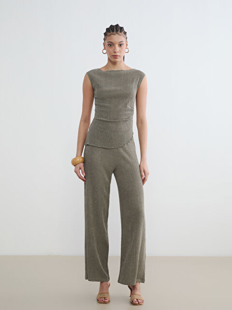 LCW Vision Slash Neck Ruched Tank Top