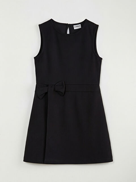 LCW Kids Bisiklet Yaka Fiyonklu Kız Çocuk Elbise - S6LA80Z4-CVL