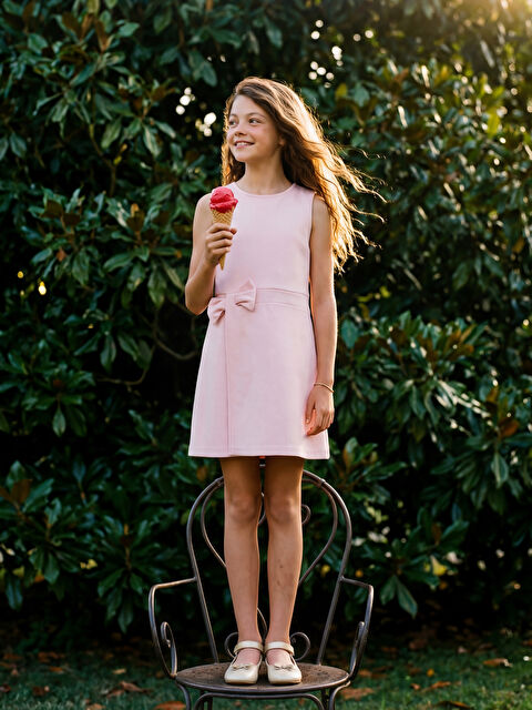 LCW Kids Fiyonklu Kız Çocuk Elbise - S6LA80Z4-FXK