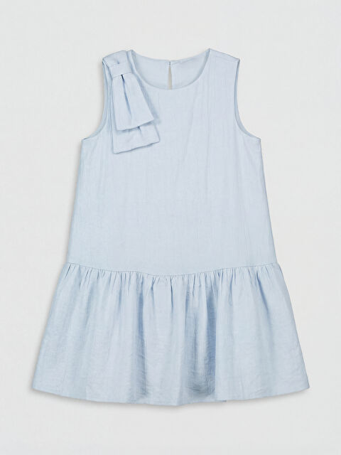 LCW Kids Bisiklet Yaka Fiyonk Detaylı Kız Çocuk Elbise - S6LA86Z4-4ZH