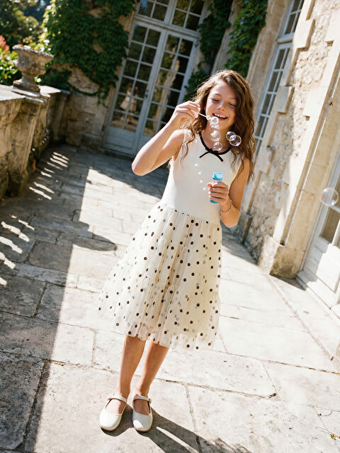 LCW Kids Puantiyeli Kız Çocuk Tül Elbise - S6LA92Z4-R9J