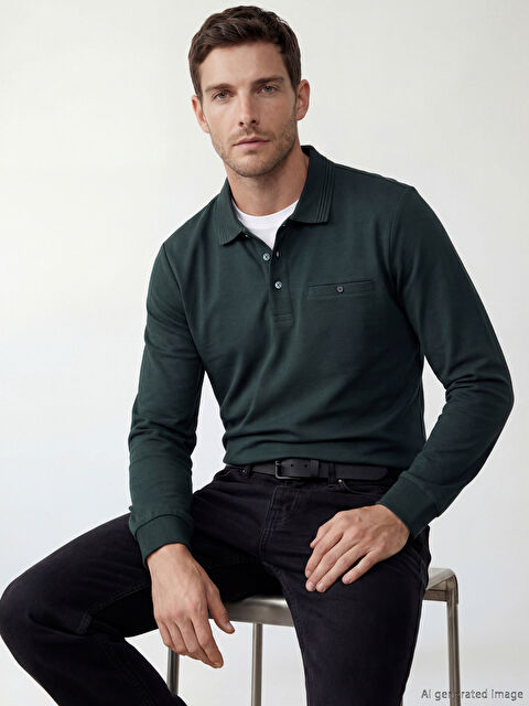 LCWAIKIKI Classic Polo Yaka Uzun Kollu Erkek Tişört - S6LB02Z8-4RM