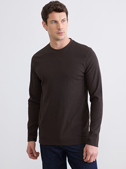 LCWAIKIKI Classic Bisiklet Yaka Ribana Erkek Tişört - S6LB04Z8-HNM