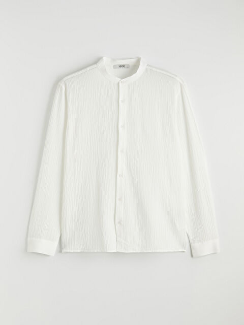 XSIDE Regular Fit Hakim Yaka Erkek Dokulu Gömlek - S6LB11Z8-Q6K