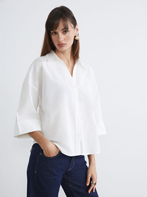 LCW Vision Oversize Poplin Kadın Gömlek - S6LB15Z8-R9J