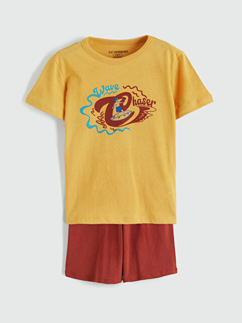 LC WAIKIKI Kısa Kollu Baskılı Erkek Çocuk Şortlu Pijama Takımı - S6LB94Z4-ZSN