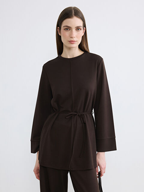 LCW Modest Kuşaklı Soft Touch Kadın Sweatshirt Tunik - S6LC19Z8-HMK