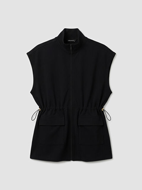 LCW Modest Dik Yaka Oversize Büzgülü Kadın Yelek - S6LC20Z8-CVL